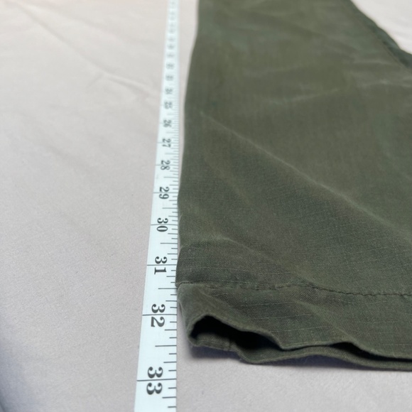 VINTAGE Da-Nang Lowrise Green Embroidered Cargo Straight leg Silk Blend Pants SM - Picture 13 of 16